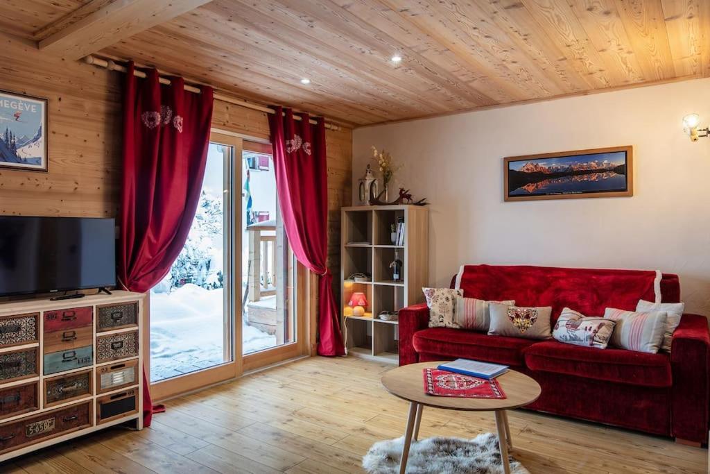 Charmant Appartement Dans Chalet, Coeur De Megève Eksteriør billede